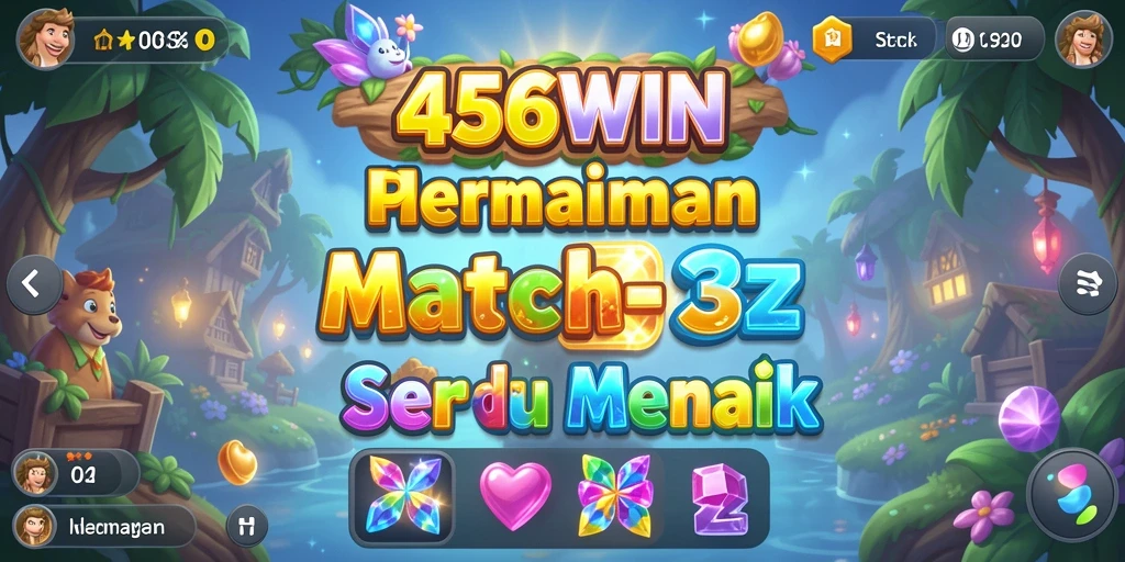 Tampilan menarik dari gameplay Match-3 di 456WIN.
