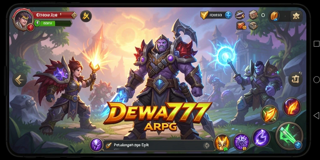 Tampilan gameplay seru dalam dunia fantasi DEWA777.