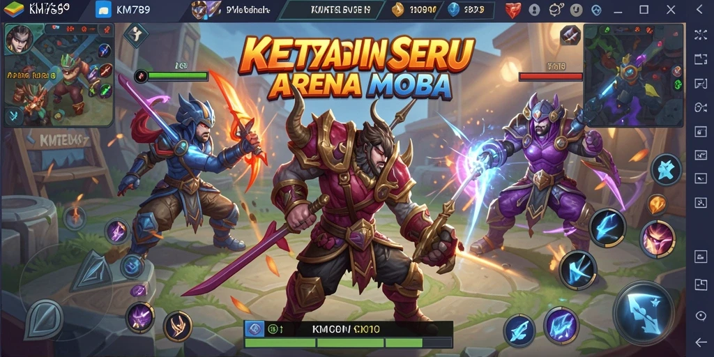 Screenshot gameplay KM789 menampilkan aksi pertarungan yang intens.