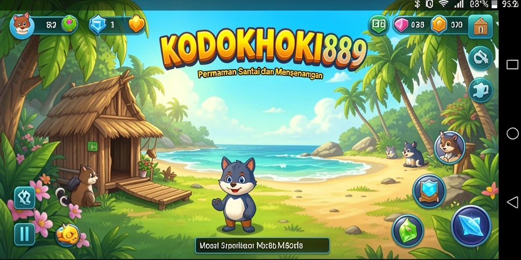 Tampilan gameplay KODOKHOKI889 yang ceria dan menghibur.
