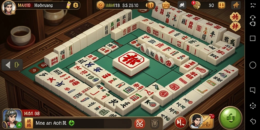 Tampilan gameplay seru MAMI188 dalam permainan Mahjong.