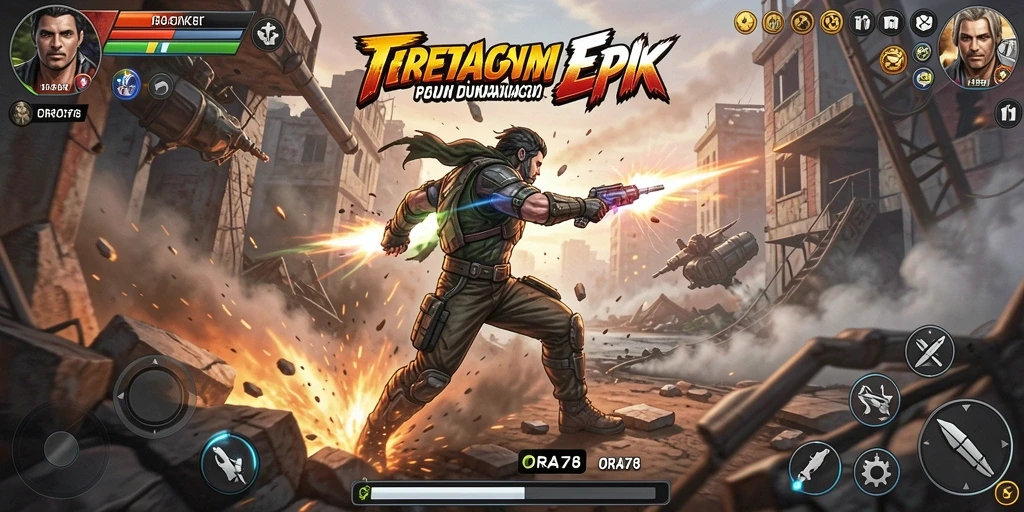 Tampilan gameplay ORA78 yang mendebarkan dan penuh aksi.