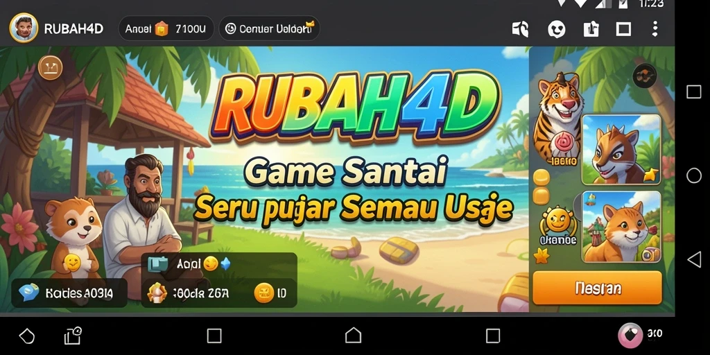 Tampilan gameplay seru dan penuh warna dari RUBAH4D.